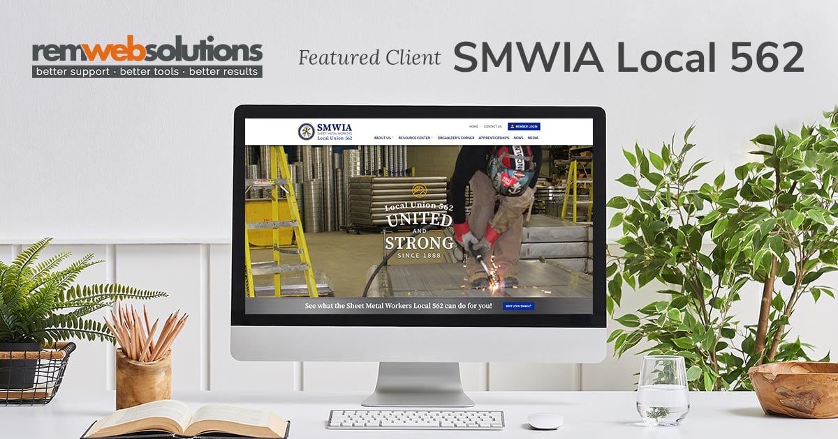 SMWIA Local 562 website on a computer monitor
